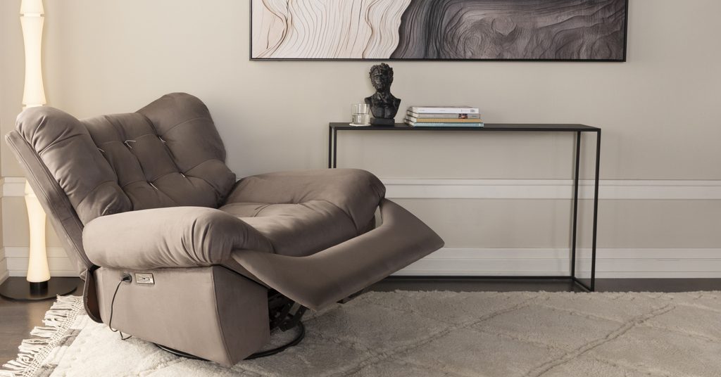 recliner with console table