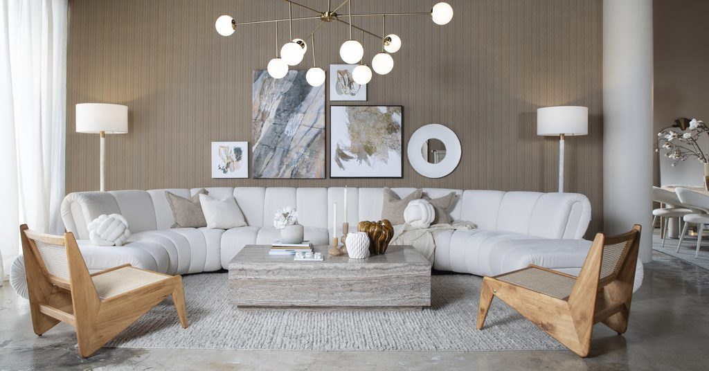 modular sofa with coffee table