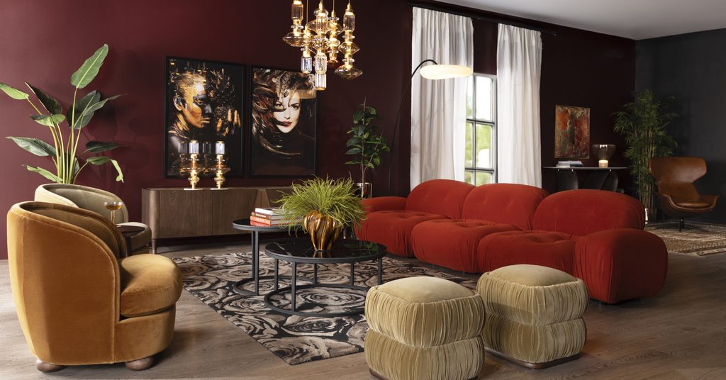 Red Modular Sofa
